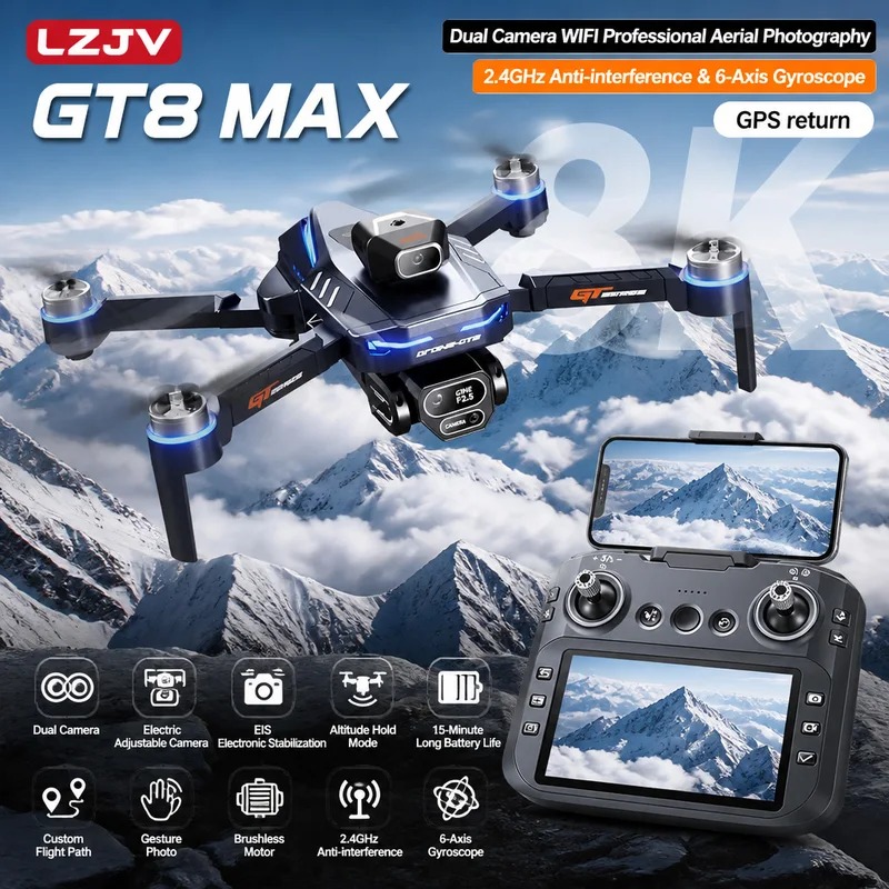 Drone Dobrável GT8 Max com Câm - Drone Kit Professional avaliação e preço